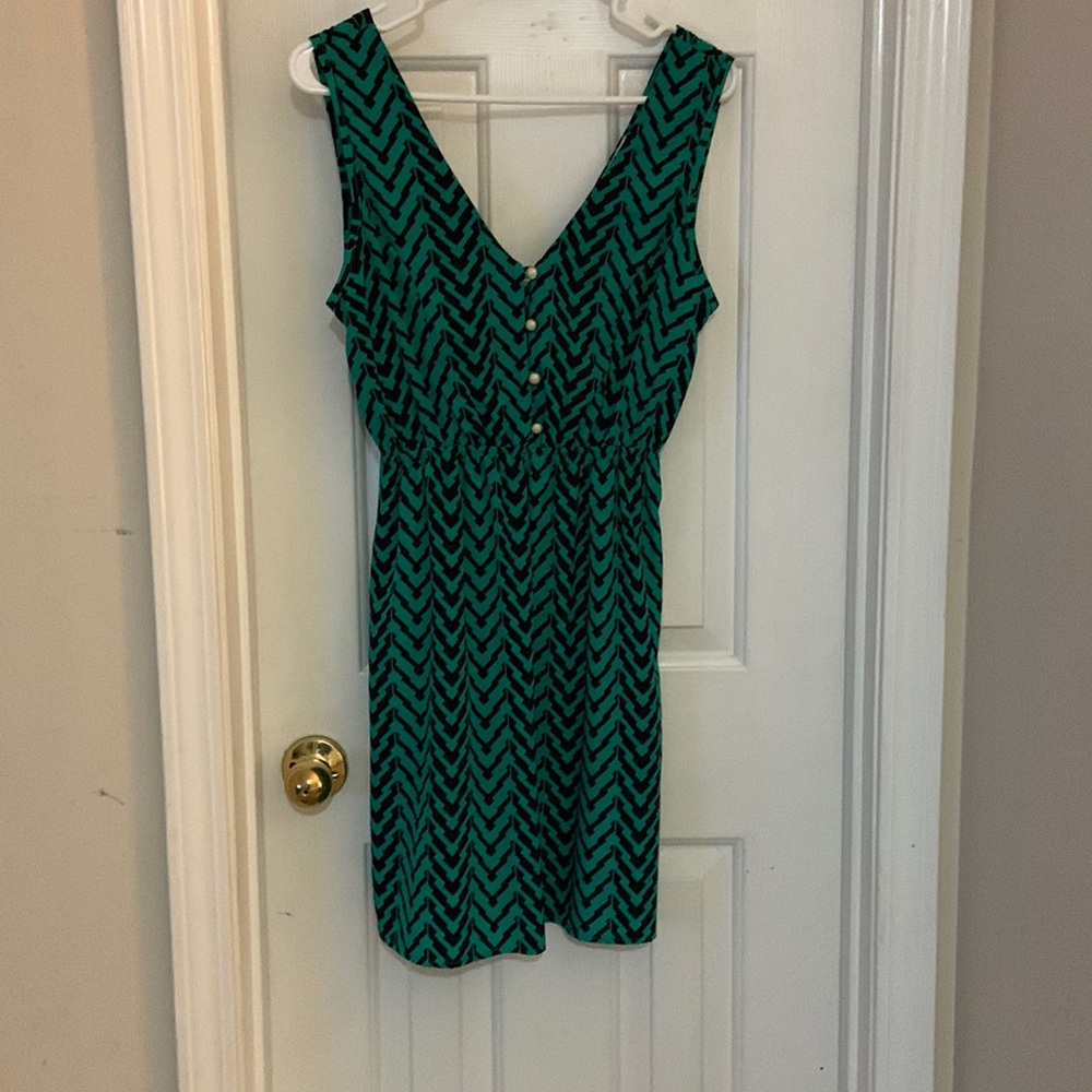 Everly Green and Black Dress